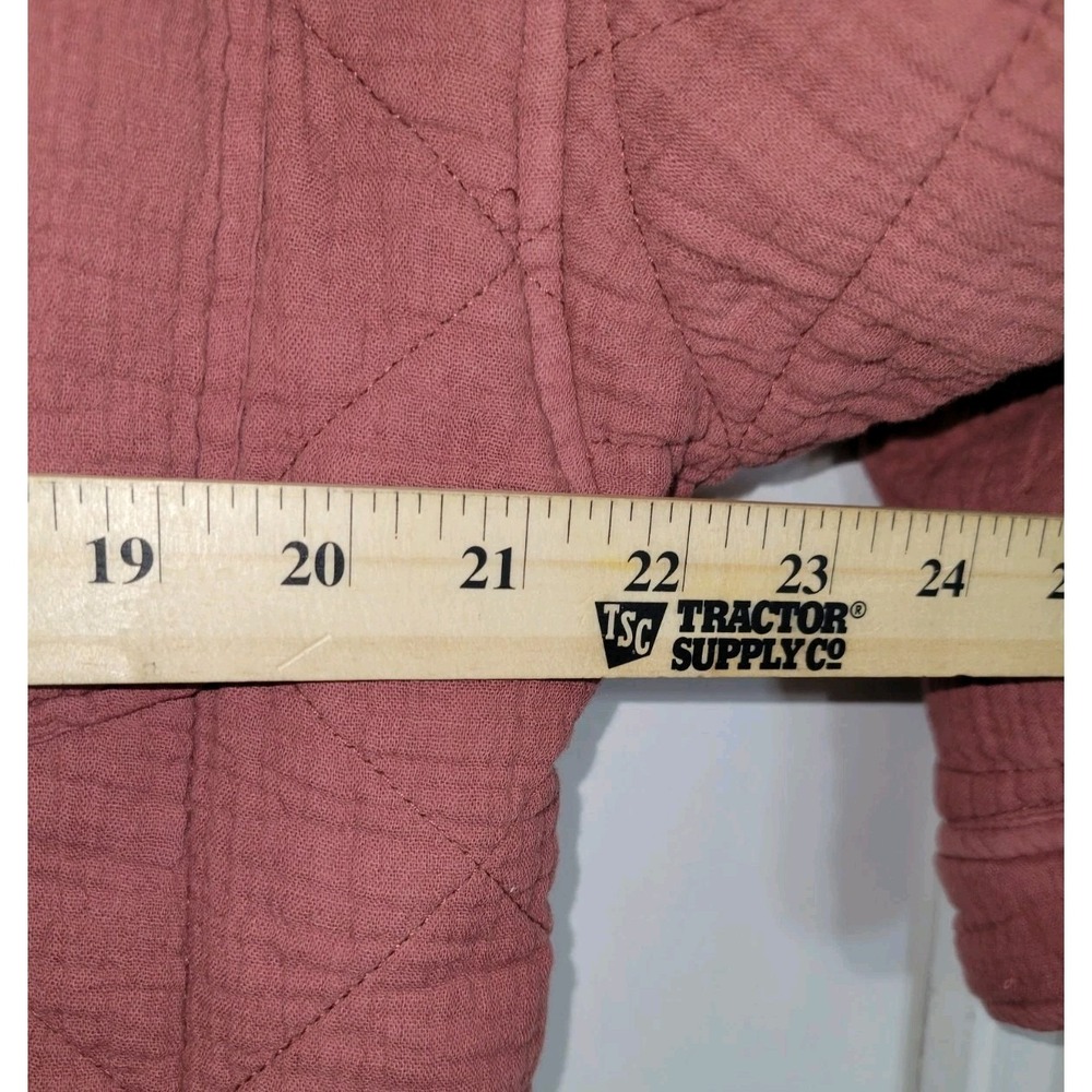 Avec Les Filles Quilted Cotton Gauze Long Oversized Shacket Sz MISSING 1 BUTTON - Picture 9 of 16